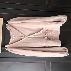 Pink Madewell Corduroy Tie-Front Faux-Wrap Top